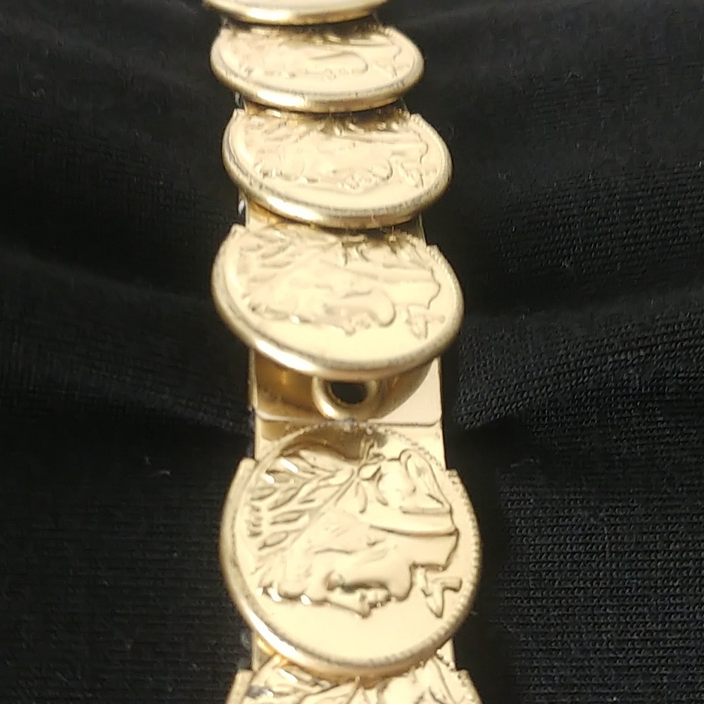 Vintage Faux Gold Coins Boho Women's Belt - Picture 8 of 12